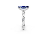 White gold Marquise Cut Solitaire Diamond Engagement Ring with Twisted Pave Band and Four-Prong Setting_2