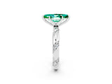 White gold Marquise Cut Solitaire Diamond Engagement Ring with Twisted Pave Band and Four-Prong Setting_2