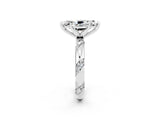 White gold Marquise Cut Solitaire Diamond Engagement Ring with Twisted Pave Band and Four-Prong Setting_2