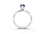 White gold Marquise Cut Solitaire Diamond Engagement Ring with Twisted Pave Band and Four-Prong Setting_3
