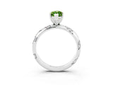 White gold Marquise Cut Solitaire Diamond Engagement Ring with Twisted Pave Band and Four-Prong Setting_3