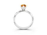 White gold Marquise Cut Solitaire Diamond Engagement Ring with Twisted Pave Band and Four-Prong Setting_3