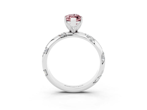 White gold Marquise Cut Solitaire Diamond Engagement Ring with Twisted Pave Band and Four-Prong Setting_3