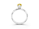 White gold Marquise Cut Solitaire Diamond Engagement Ring with Twisted Pave Band and Four-Prong Setting_3