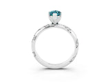 White gold Marquise Cut Solitaire Diamond Engagement Ring with Twisted Pave Band and Four-Prong Setting_3