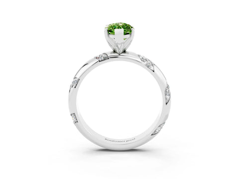 White gold Marquise Cut Solitaire Diamond Engagement Ring with Twisted Pave Band and Four-Prong Setting_3