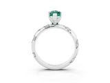 White gold Marquise Cut Solitaire Diamond Engagement Ring with Twisted Pave Band and Four-Prong Setting_3