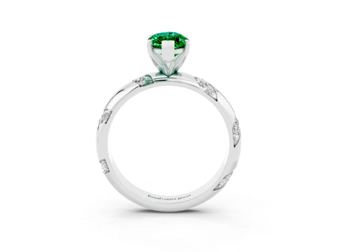 White gold Marquise Cut Solitaire Diamond Engagement Ring with Twisted Pave Band and Four-Prong Setting_3