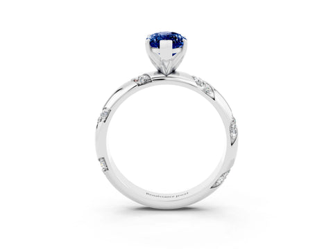 White gold Marquise Cut Solitaire Diamond Engagement Ring with Twisted Pave Band and Four-Prong Setting_3