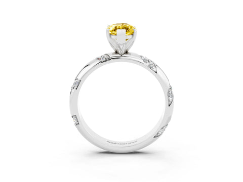 White gold Marquise Cut Solitaire Diamond Engagement Ring with Twisted Pave Band and Four-Prong Setting_3