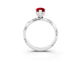 White gold Marquise Cut Solitaire Diamond Engagement Ring with Twisted Pave Band and Four-Prong Setting_3