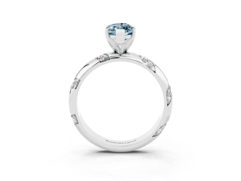White gold Marquise Cut Solitaire Diamond Engagement Ring with Twisted Pave Band and Four-Prong Setting_3