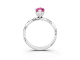 White gold Marquise Cut Solitaire Diamond Engagement Ring with Twisted Pave Band and Four-Prong Setting_3