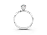 White gold Marquise Cut Solitaire Diamond Engagement Ring with Twisted Pave Band and Four-Prong Setting_3
