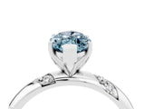 White gold Marquise Cut Solitaire Diamond Engagement Ring with Twisted Pave Band and Four-Prong Setting_4