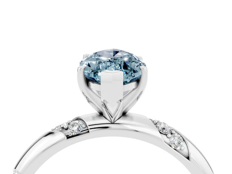 White gold Marquise Cut Solitaire Diamond Engagement Ring with Twisted Pave Band and Four-Prong Setting_4