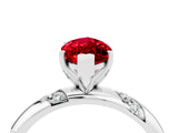 White gold Marquise Cut Solitaire Diamond Engagement Ring with Twisted Pave Band and Four-Prong Setting_4