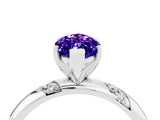 White gold Marquise Cut Solitaire Diamond Engagement Ring with Twisted Pave Band and Four-Prong Setting_4