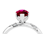 White gold Marquise Cut Solitaire Diamond Engagement Ring with Twisted Pave Band and Four-Prong Setting_4