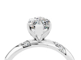 White gold Marquise Cut Solitaire Diamond Engagement Ring with Twisted Pave Band and Four-Prong Setting_4