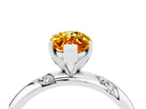 White gold Marquise Cut Solitaire Diamond Engagement Ring with Twisted Pave Band and Four-Prong Setting_4