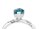 White gold Marquise Cut Solitaire Diamond Engagement Ring with Twisted Pave Band and Four-Prong Setting_4