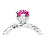 White gold Marquise Cut Solitaire Diamond Engagement Ring with Twisted Pave Band and Four-Prong Setting_4