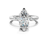 White gold Marquise Cut Solitaire Diamond Engagement Ring with Twisted Pave Band and Four-Prong Setting_7