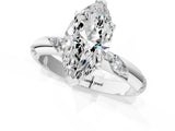 White gold Marquise Cut Solitaire Diamond Engagement Ring with Twisted Pave Band and Four-Prong Setting_8