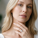 White gold Marquise Cut Solitaire Diamond Ring with Pave Band and Four-Prong Setting_343