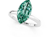 White gold Marquise Cut Solitaire Diamond Ring with Thin Band and Four-Prong Setting_1