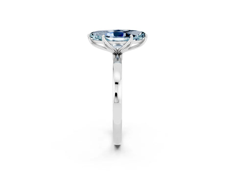 White gold Marquise Cut Solitaire Diamond Ring with Thin Band and Four-Prong Setting_2