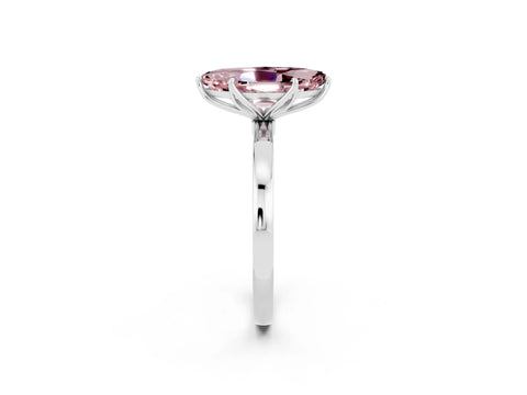 White gold Marquise Cut Solitaire Diamond Ring with Thin Band and Four-Prong Setting_2