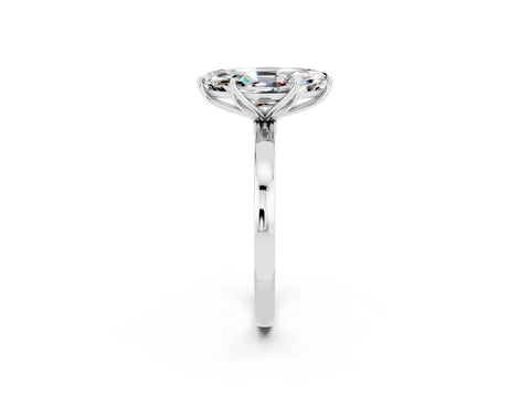 White gold Marquise Cut Solitaire Diamond Ring with Thin Band and Four-Prong Setting_2