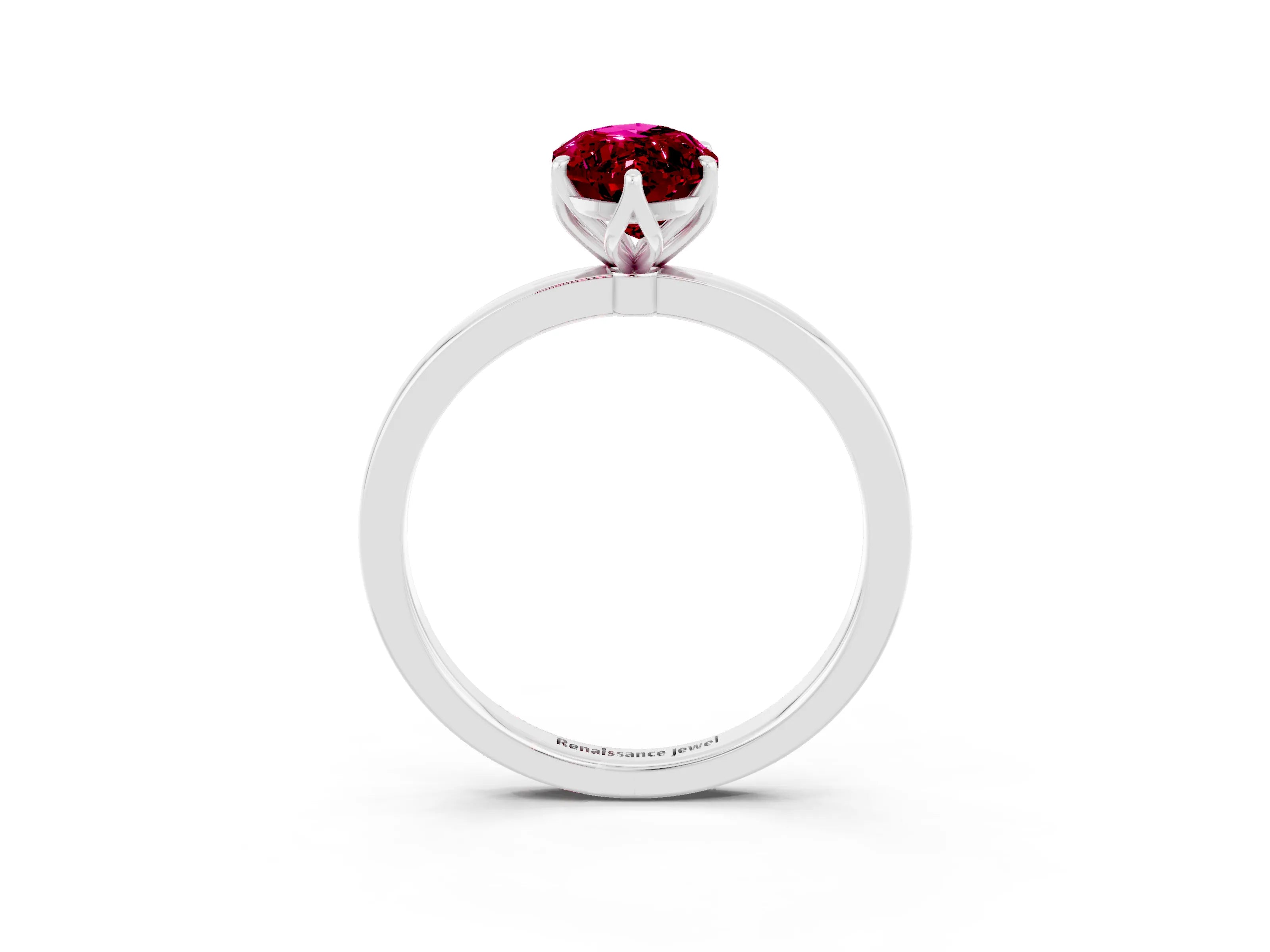 White gold Marquise Cut Solitaire Diamond Ring with Thin Band and Four-Prong Setting_3