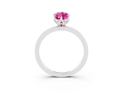 White gold Marquise Cut Solitaire Diamond Ring with Thin Band and Four-Prong Setting_3