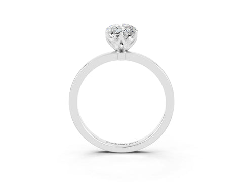 White gold Marquise Cut Solitaire Diamond Ring with Thin Band and Four-Prong Setting_3
