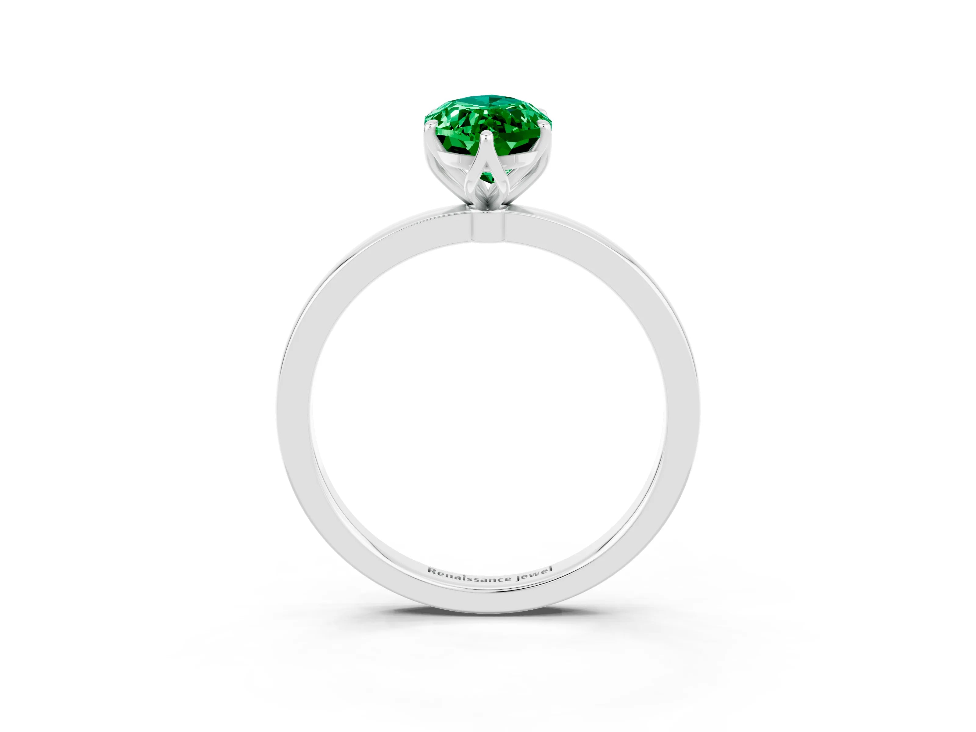 White gold Marquise Cut Solitaire Diamond Ring with Thin Band and Four-Prong Setting_3