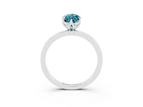 White gold Marquise Cut Solitaire Diamond Ring with Thin Band and Four-Prong Setting_3