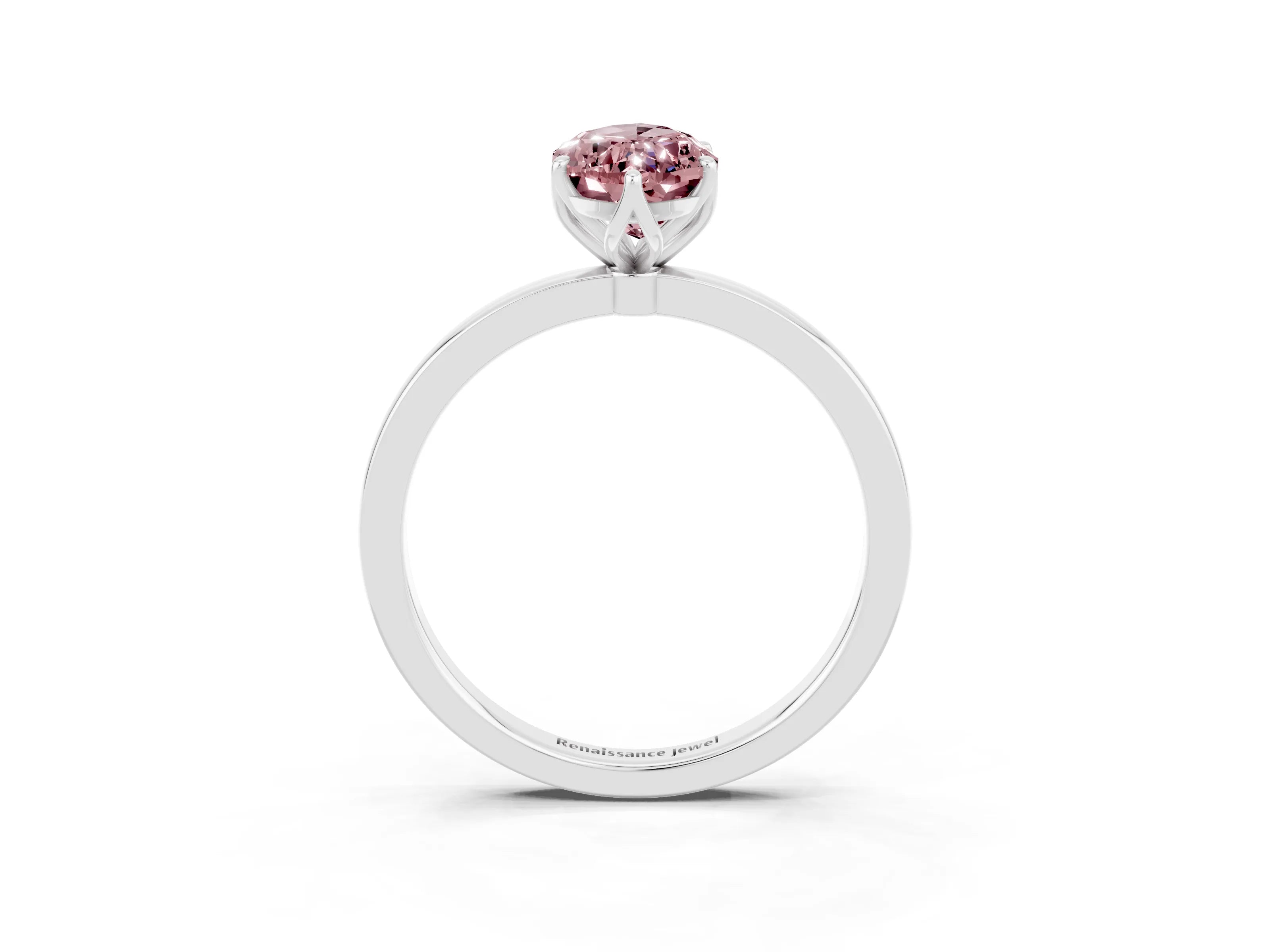 White gold Marquise Cut Solitaire Diamond Ring with Thin Band and Four-Prong Setting_3