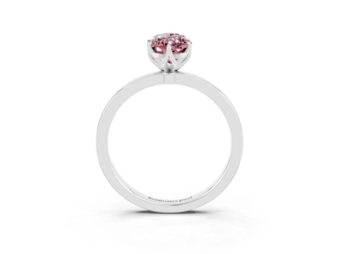 White gold Marquise Cut Solitaire Diamond Ring with Thin Band and Four-Prong Setting_3