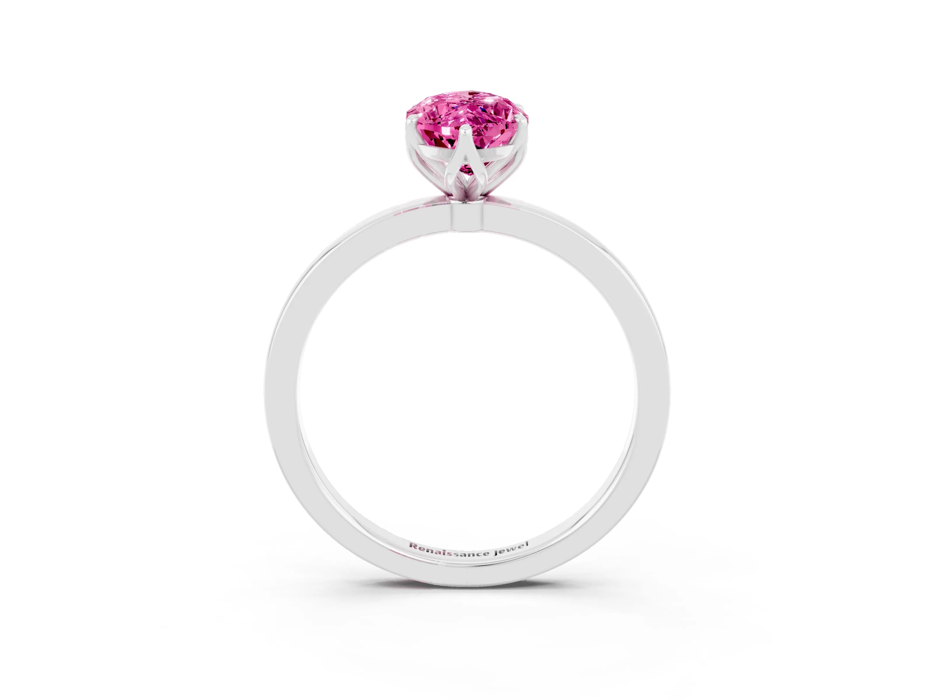 White gold Marquise Cut Solitaire Diamond Ring with Thin Band and Four-Prong Setting_3