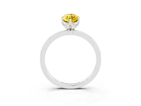 White gold Marquise Cut Solitaire Diamond Ring with Thin Band and Four-Prong Setting_3