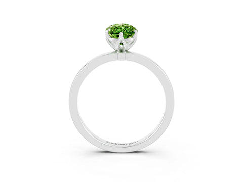 White gold Marquise Cut Solitaire Diamond Ring with Thin Band and Four-Prong Setting_3