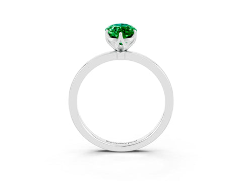 White gold Marquise Cut Solitaire Diamond Ring with Thin Band and Four-Prong Setting_3