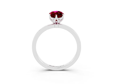White gold Marquise Cut Solitaire Diamond Ring with Thin Band and Four-Prong Setting_3