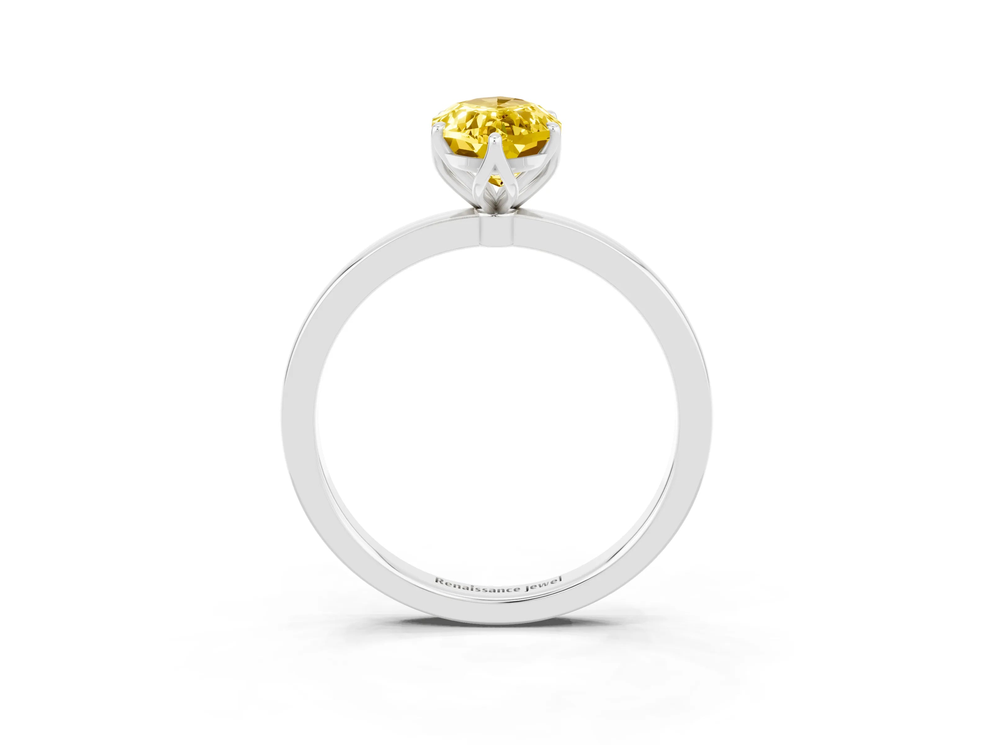 White gold Marquise Cut Solitaire Diamond Ring with Thin Band and Four-Prong Setting_3