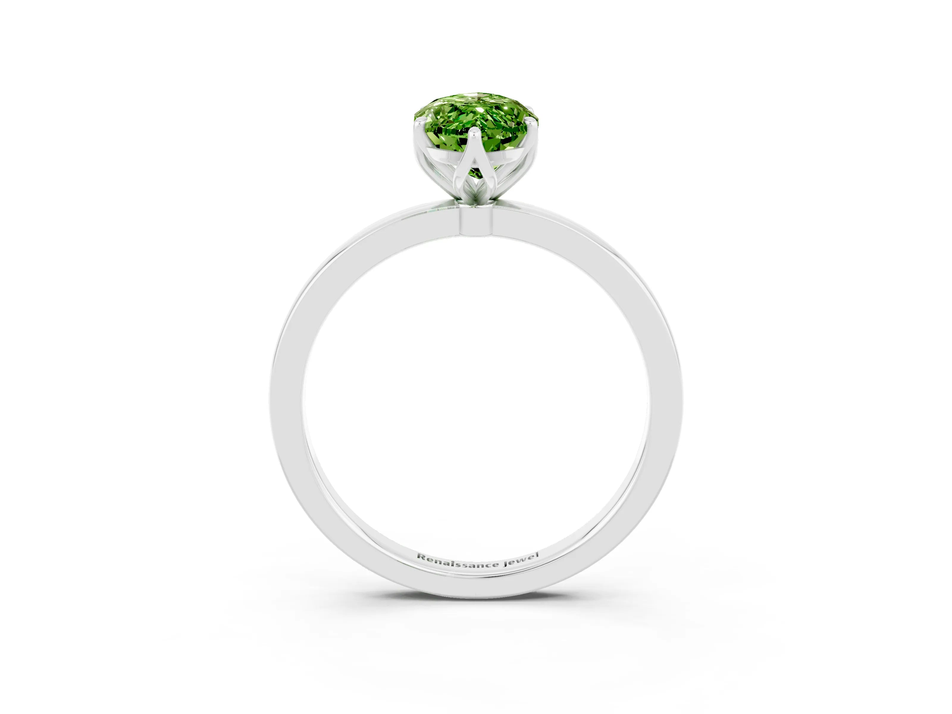 White gold Marquise Cut Solitaire Diamond Ring with Thin Band and Four-Prong Setting_3