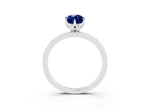 White gold Marquise Cut Solitaire Diamond Ring with Thin Band and Four-Prong Setting_3