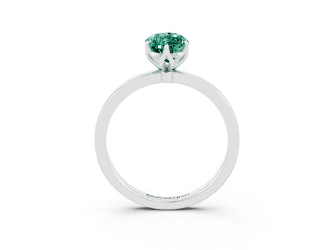 White gold Marquise Cut Solitaire Diamond Ring with Thin Band and Four-Prong Setting_3